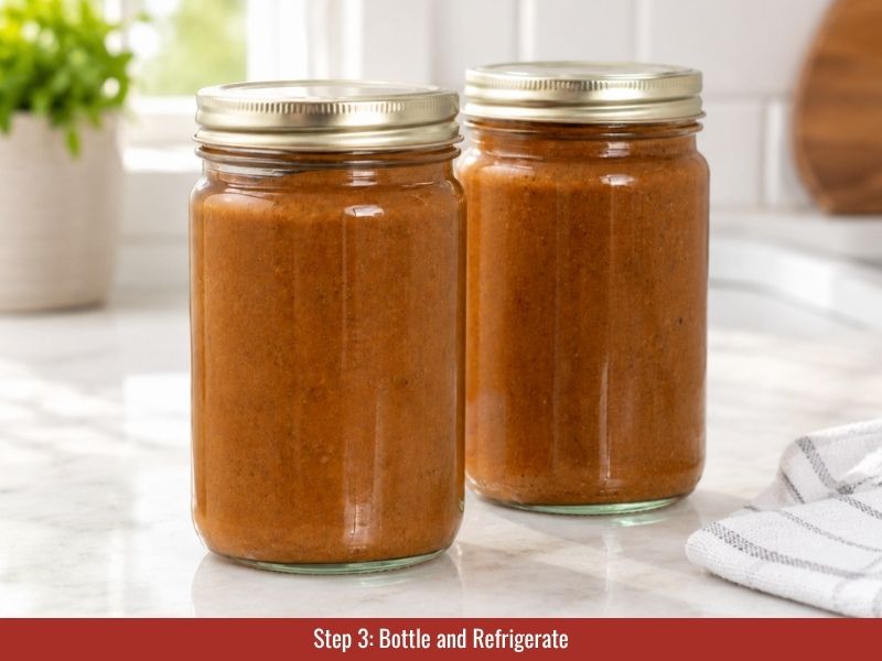 Bottle and refrigerate Jamaican hot sauce