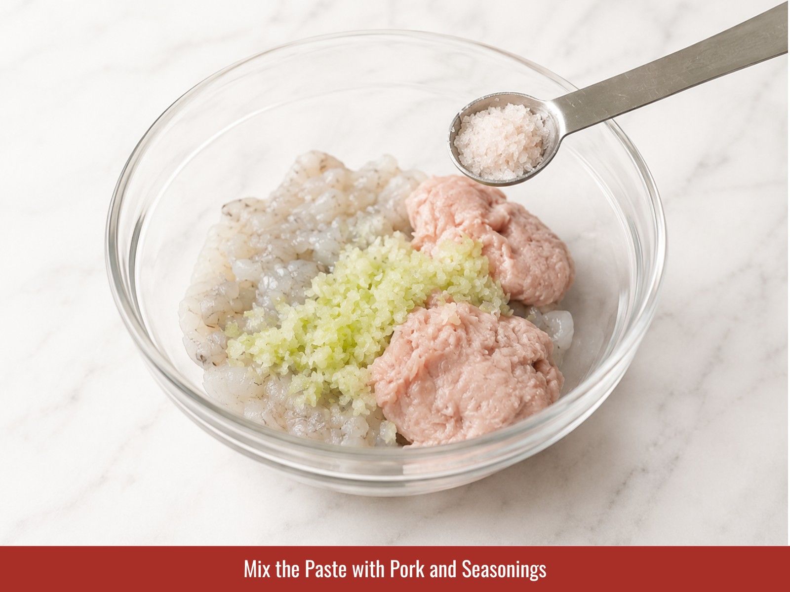 Mix shrimp paste with seasonings