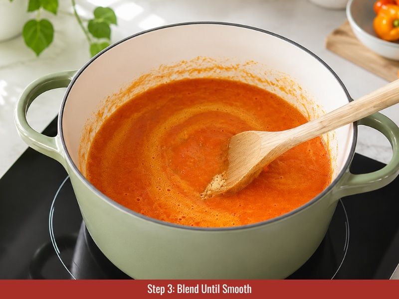 Blend datil peppers until smooth