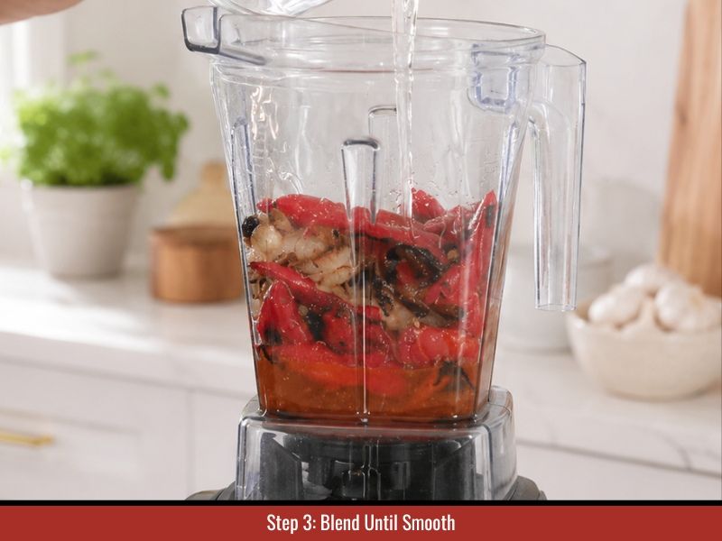 Blend charred Fresno peppers with vinegar and seasonings