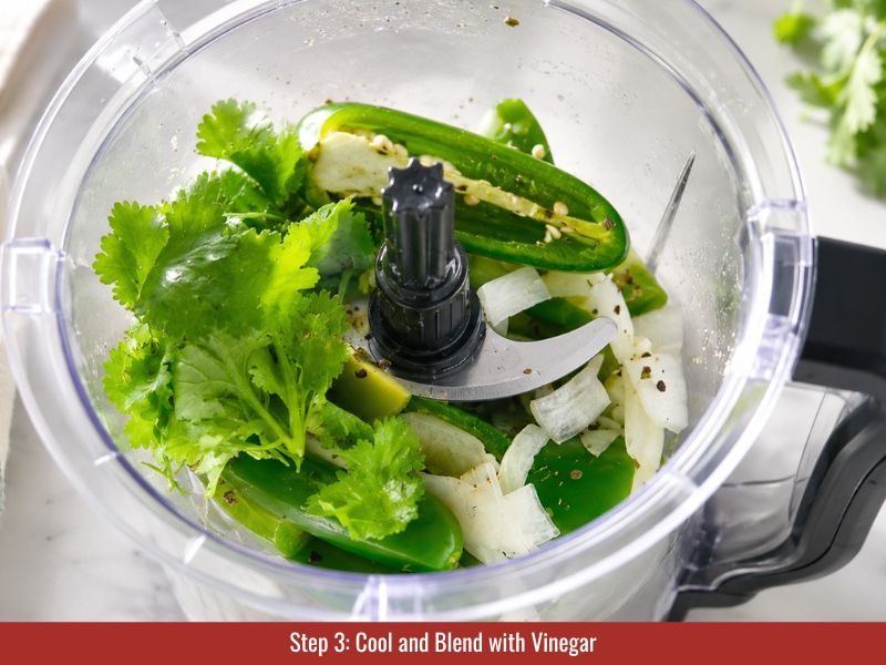 Blend jalapeño hot sauce with vinegar