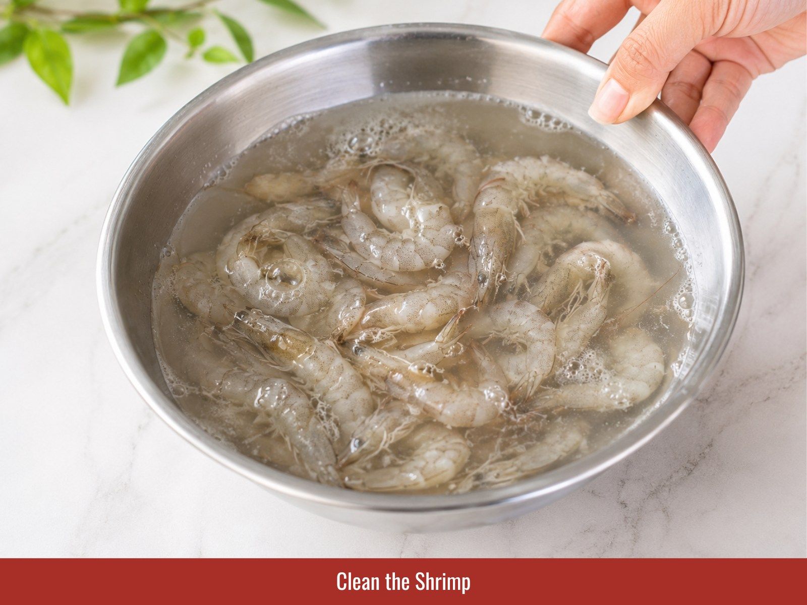 Rinse and drain shrimp