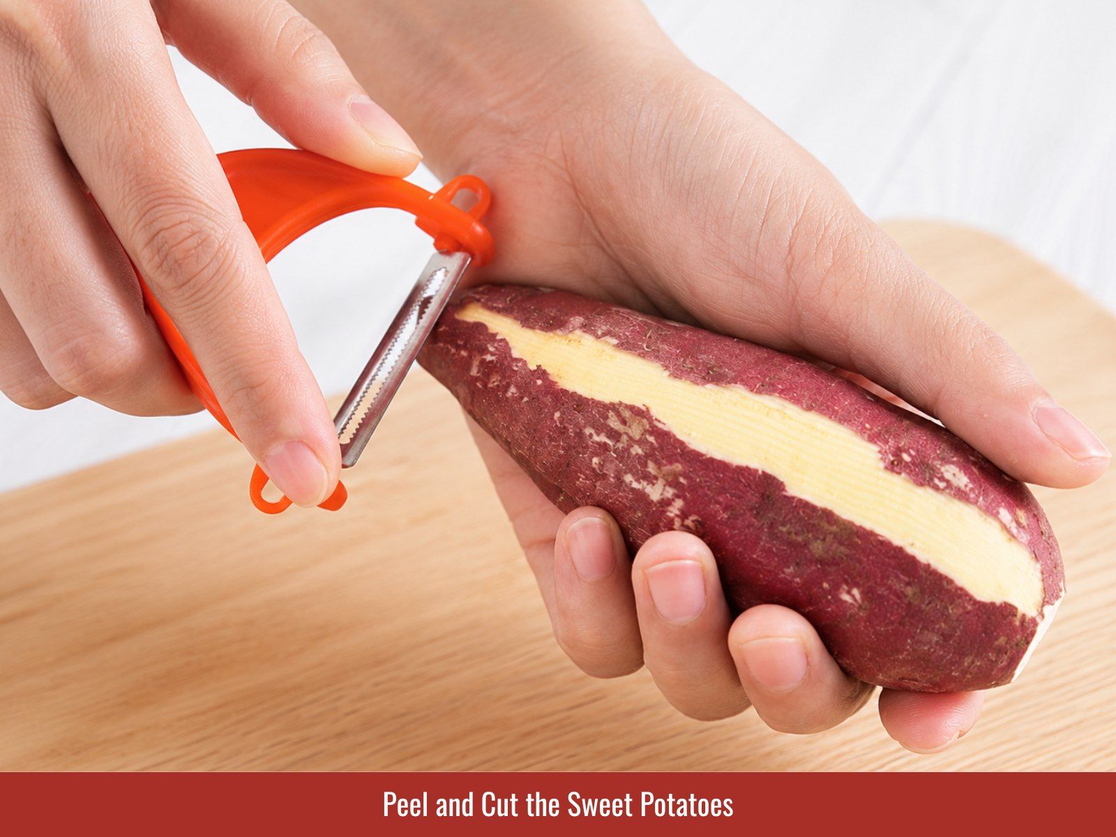 Prepare sweet potatoes for curry