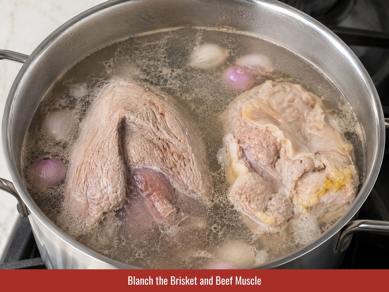 Blanching brisket and beef muscle