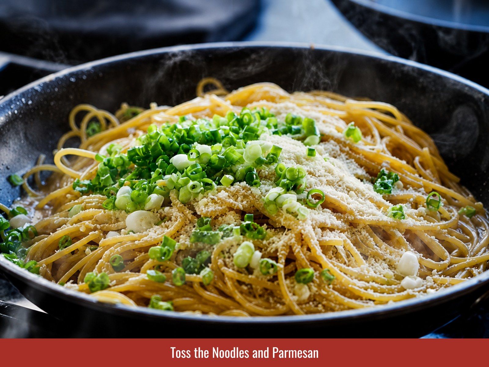 Toss noodles with sauce and Parmesan