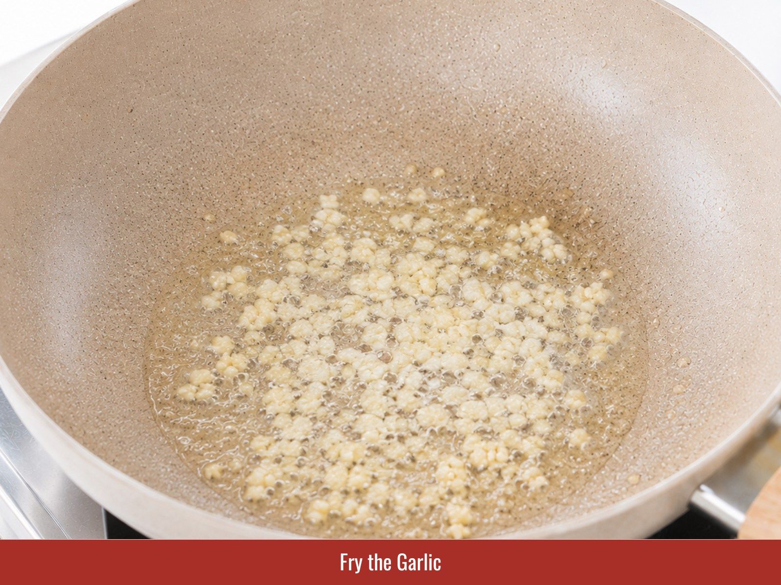 Fry garlic for flavor base