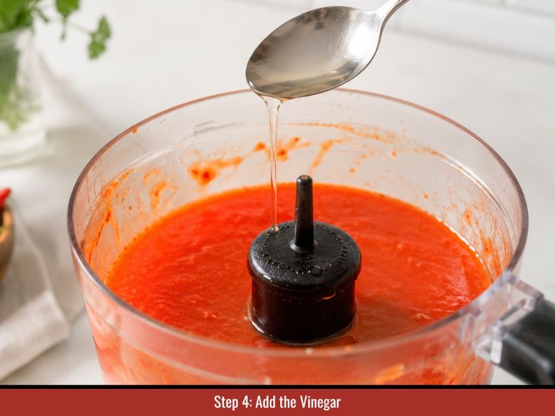 Add vinegar to Thai chili hot sauce