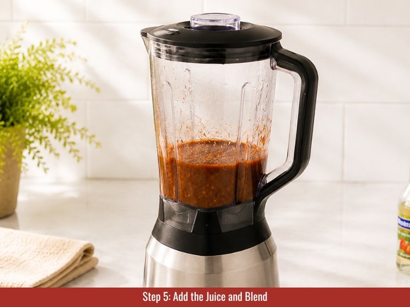 Blend chocolate habanero hot sauce with citrus juice