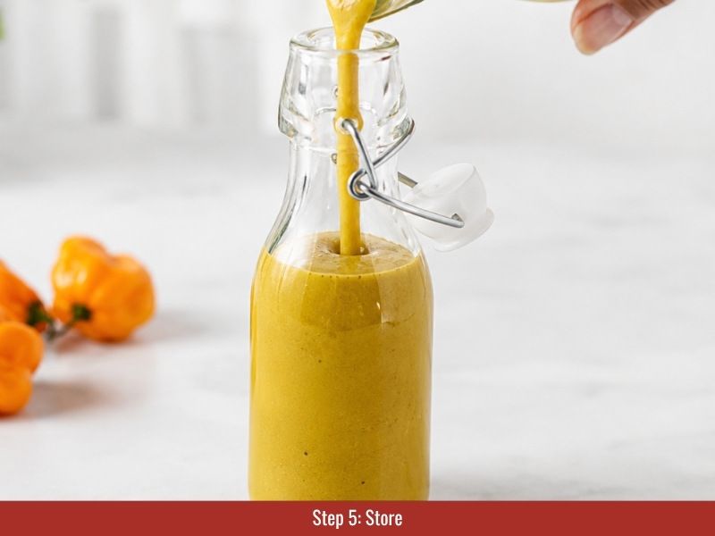 Bottle and store Scotch bonnet hot sauce