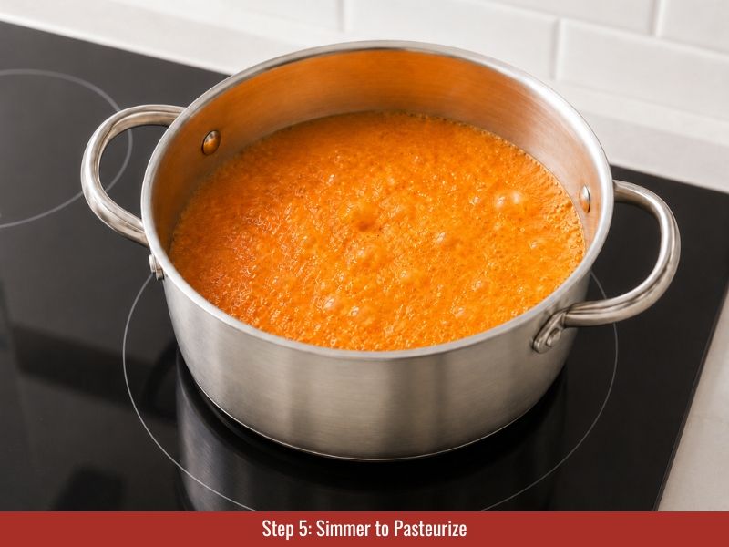 Simmer Tabasco hot sauce