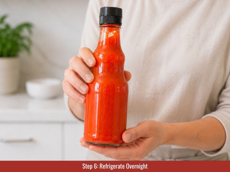 Refrigerate cayenne hot sauce overnight