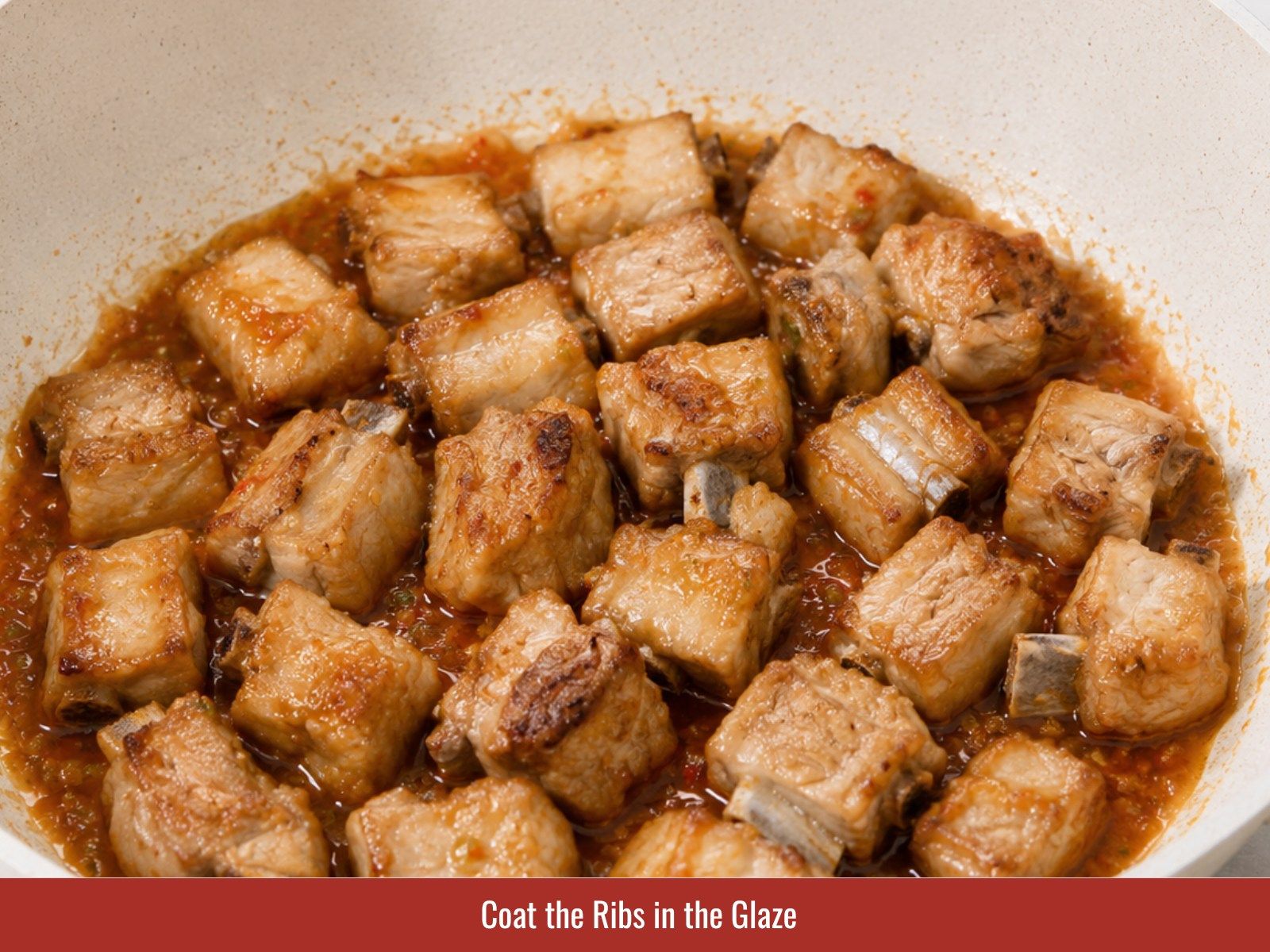 Toss ribs in caramelized glaze