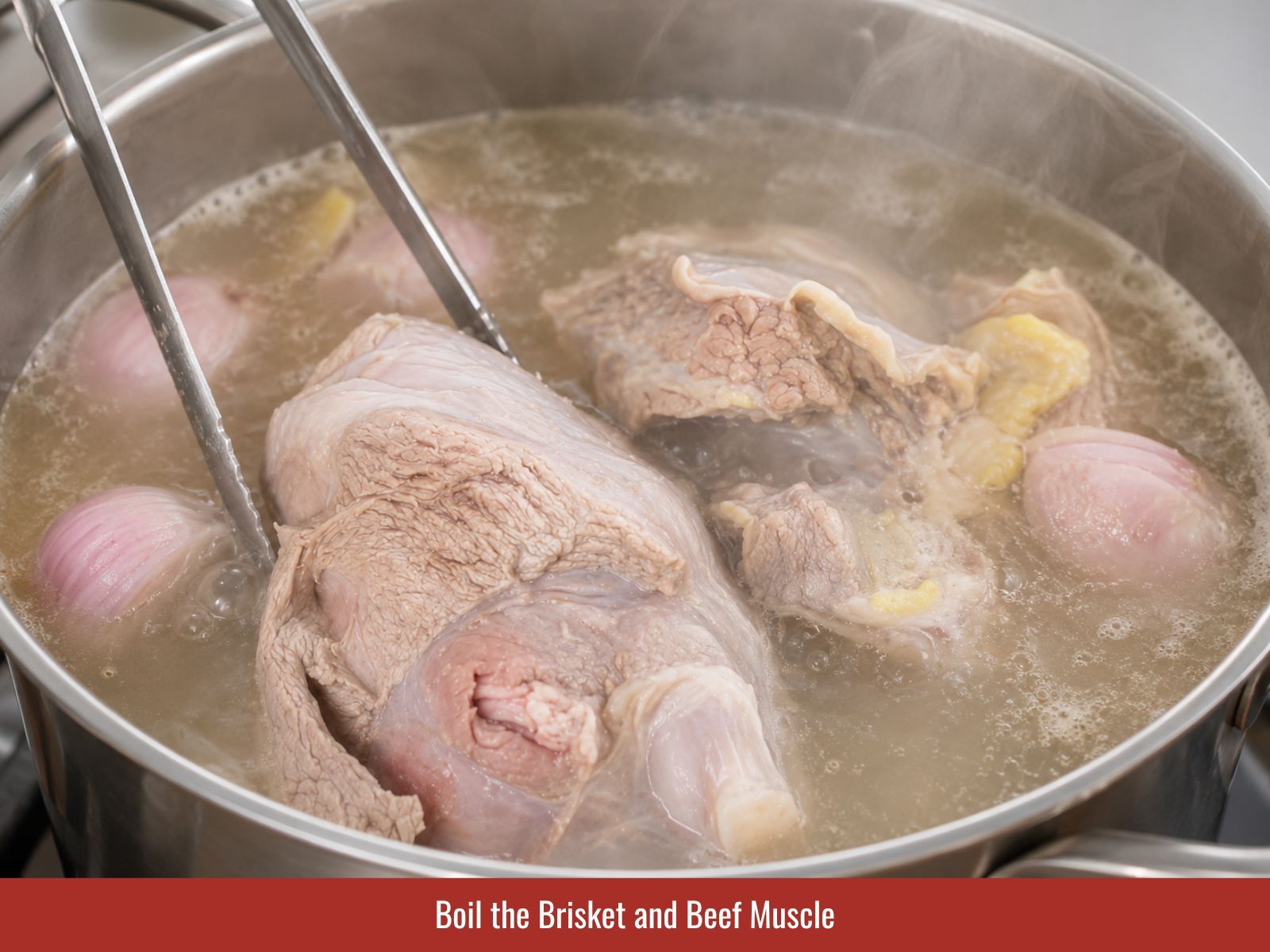 Boiling brisket until fully tender