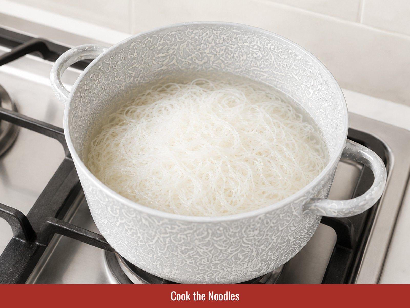 Prepare rice vermicelli noodles