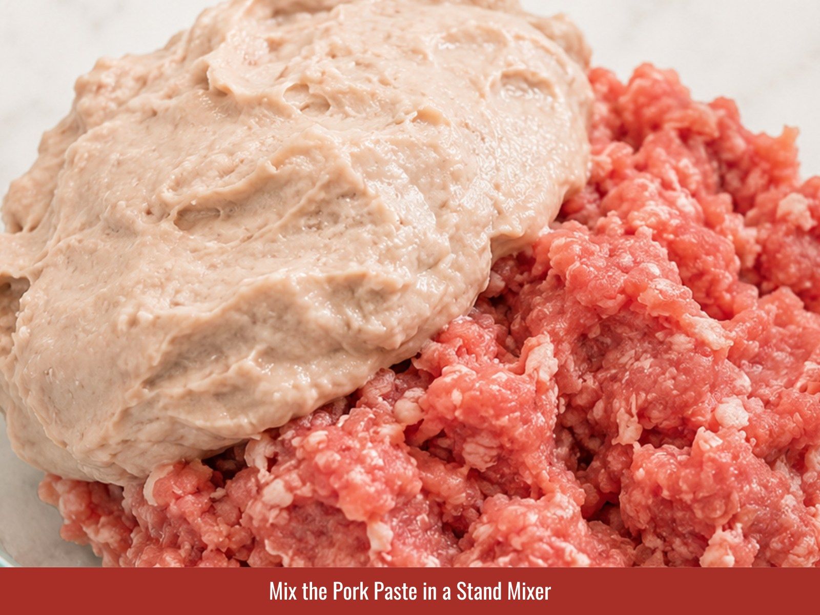 Step 7: Mix the pork paste in a stand mixer