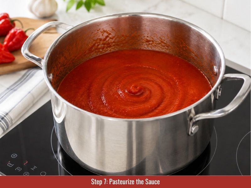 Pasteurize Trinidad Scorpion hot sauce