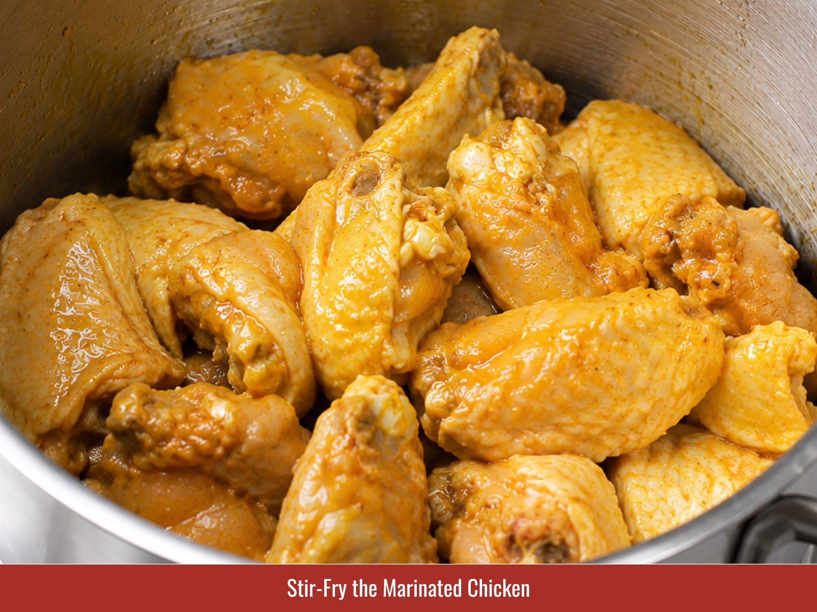 Stir fry marinated curry chicken