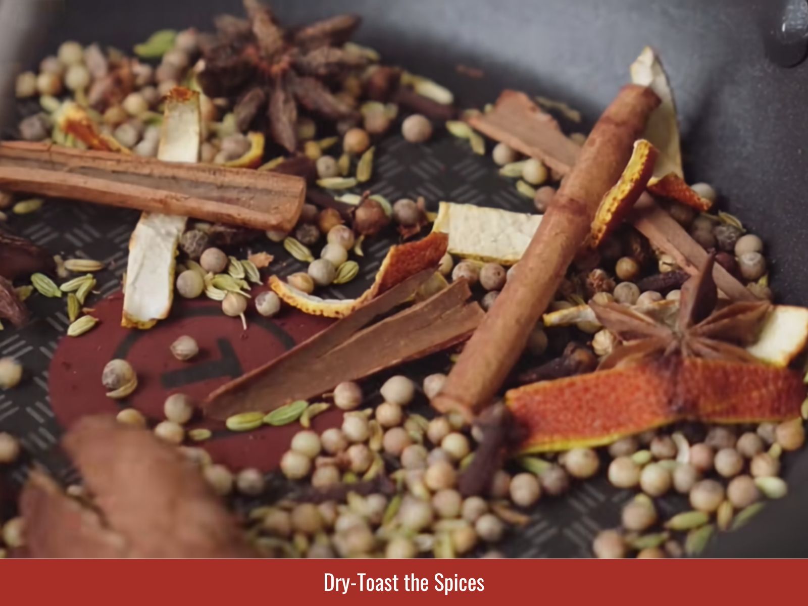 Dry-toasting whole pho spices