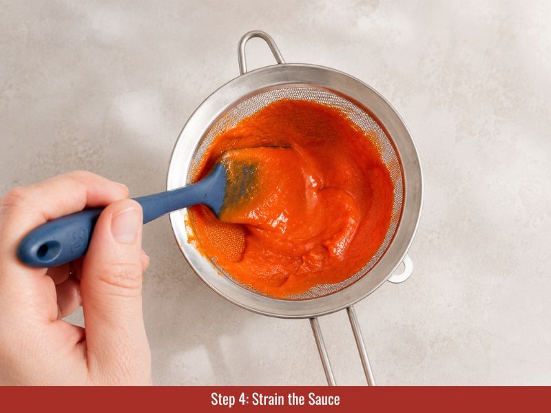 Strain hot sauce for smooth sauce or keep pulp for a thicker texture