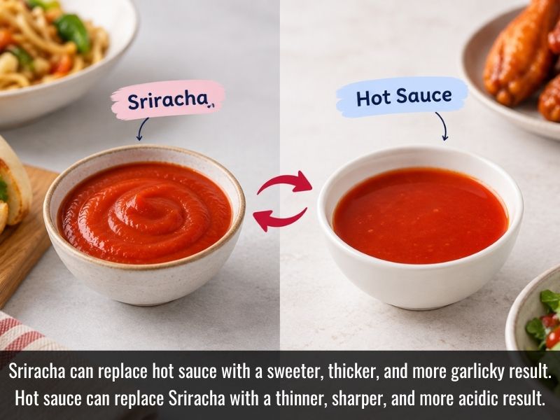 Substituting Sriracha and vinegar-forward hot sauce in recipes