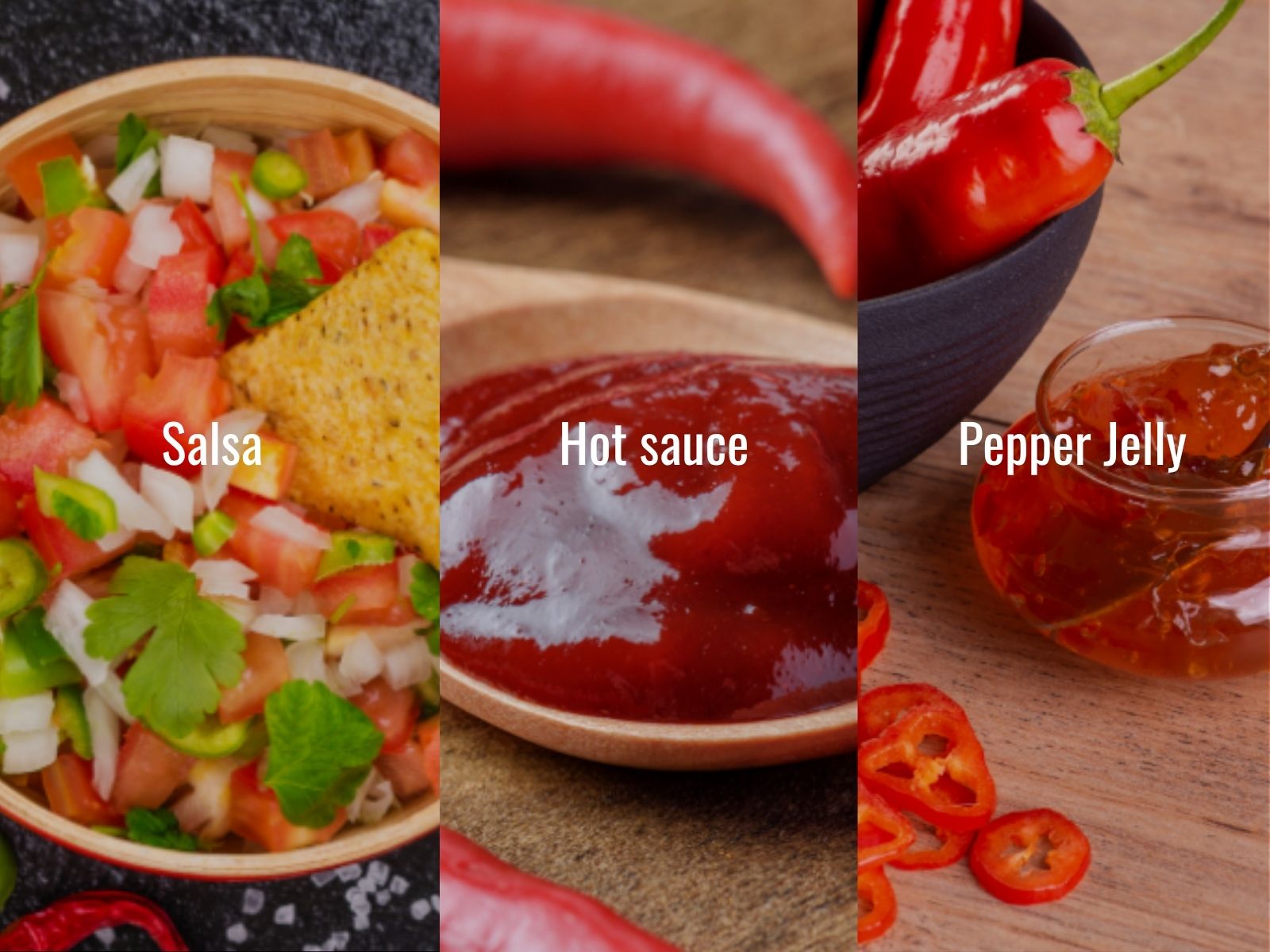 Tabasco peppers in hot sauce, salsa, vinegar, jelly, and stews