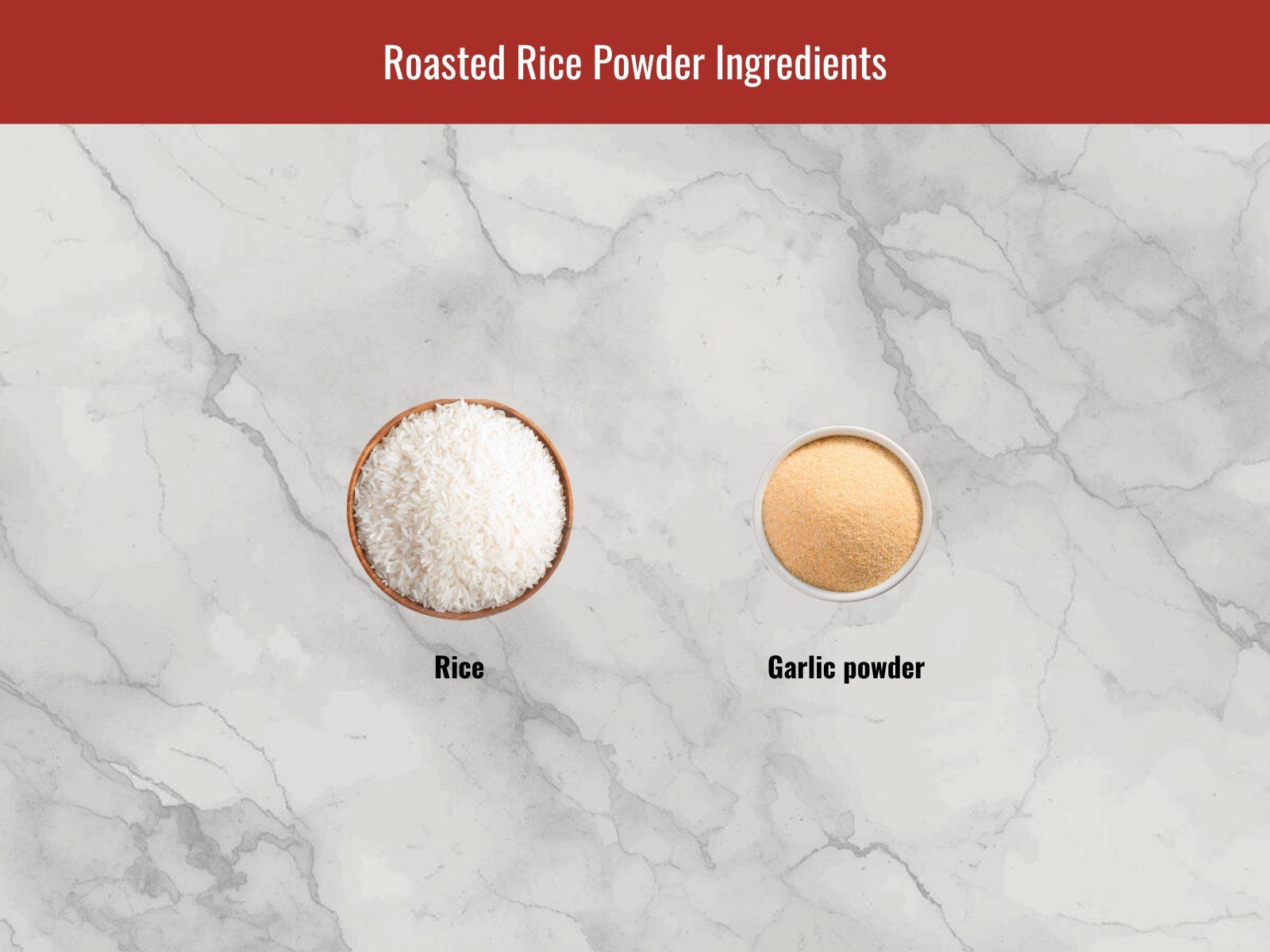 Raw rice and garlic powder for thinh