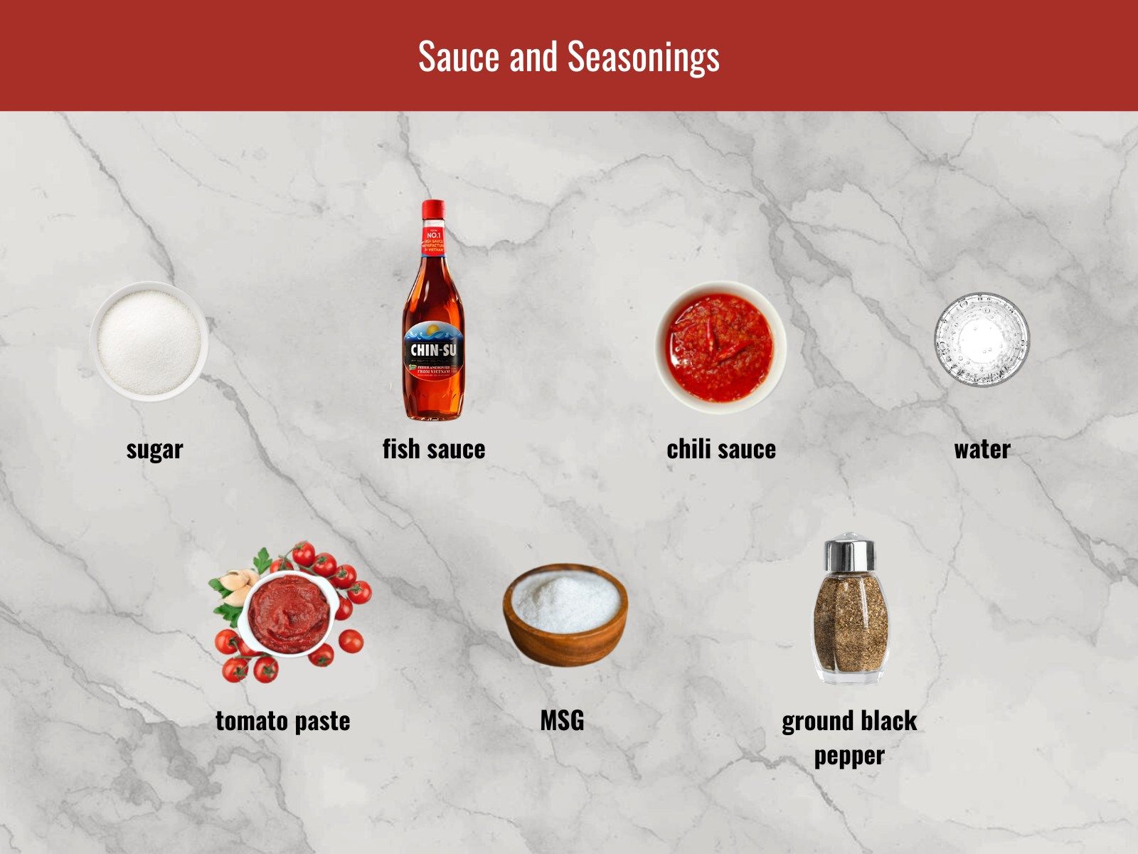 Fish sauce caramel and seasonings for tôm rim