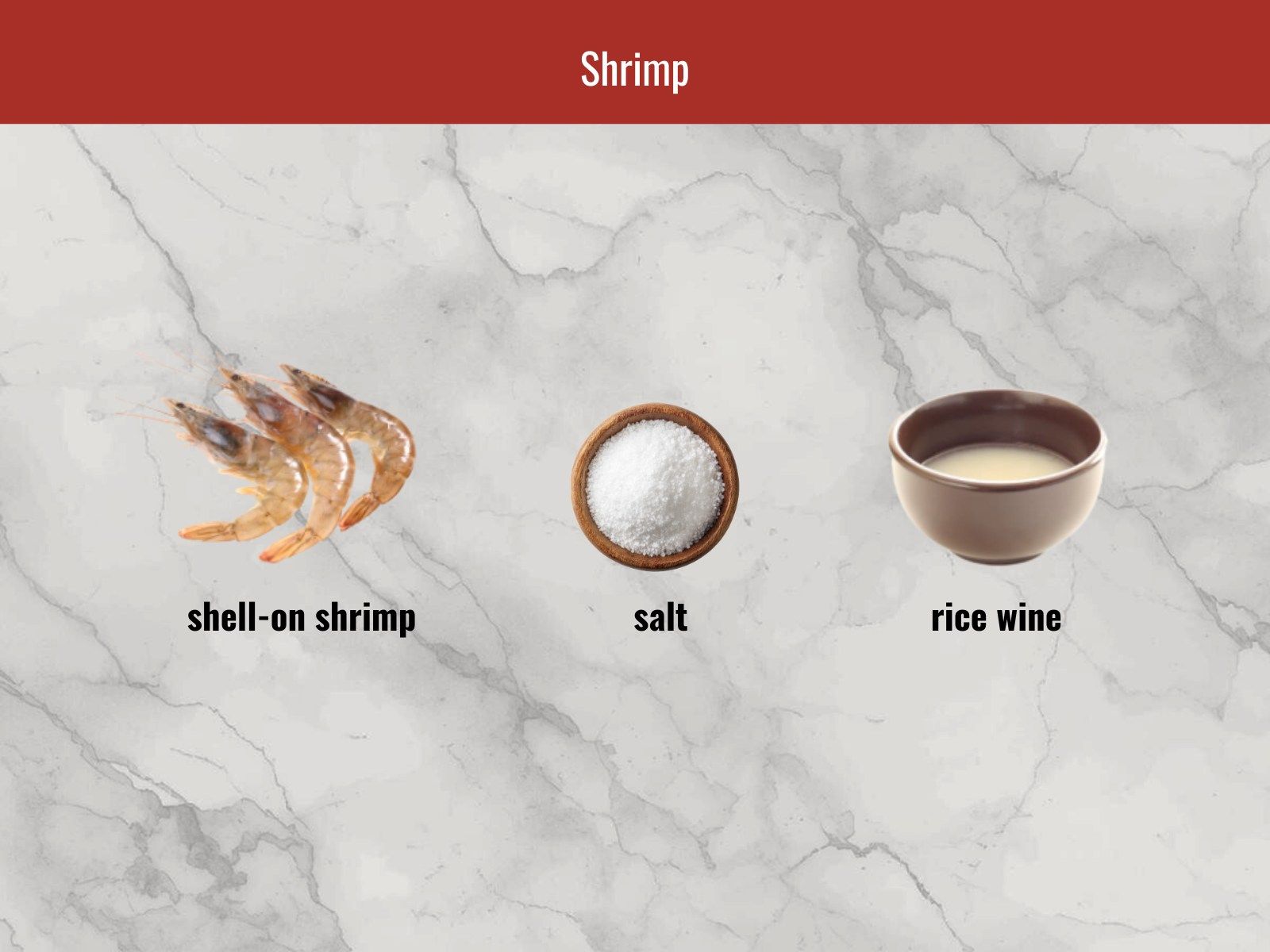 Shrimp ingredients for tôm rim