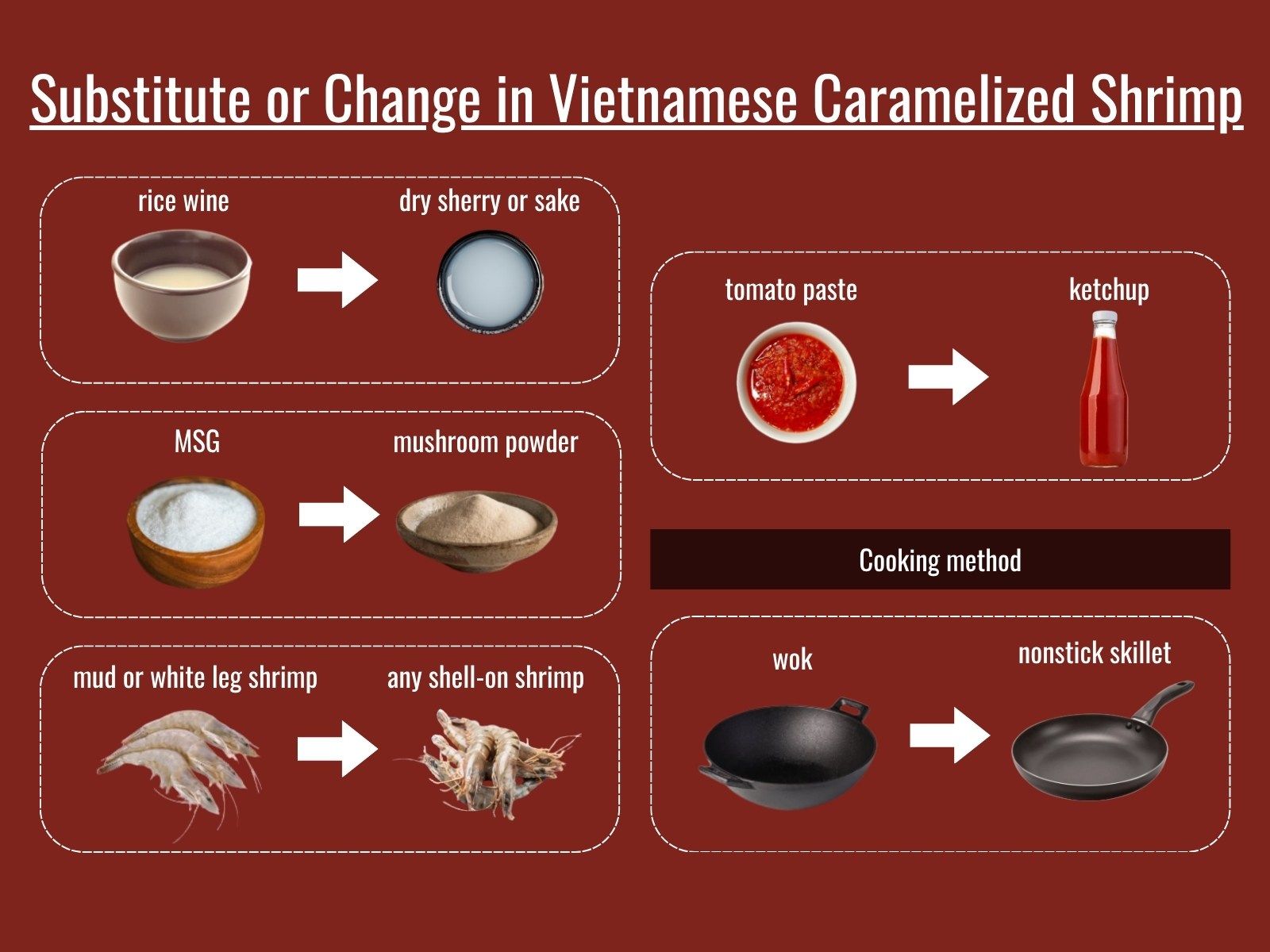 Ingredient substitutions for tôm rim