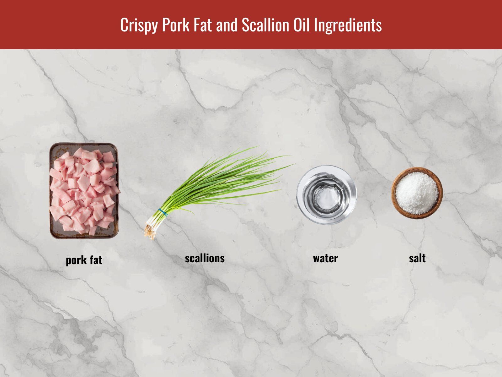 Pork fat and scallions for mo hanh