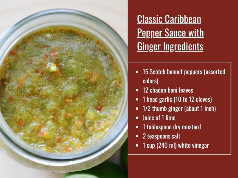Ginger Trinidad pepper sauce variation