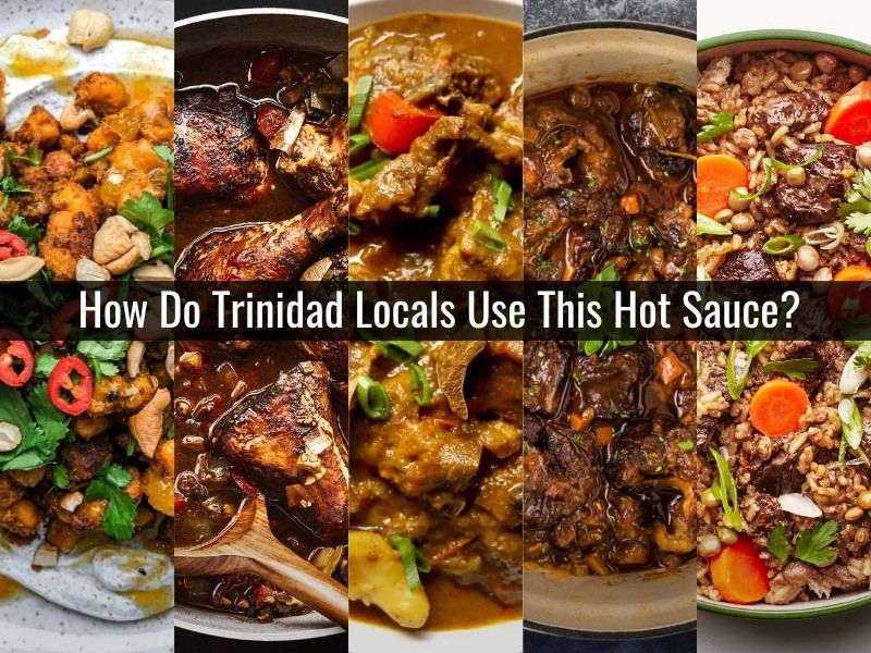 Trinidad hot sauce on local dishes