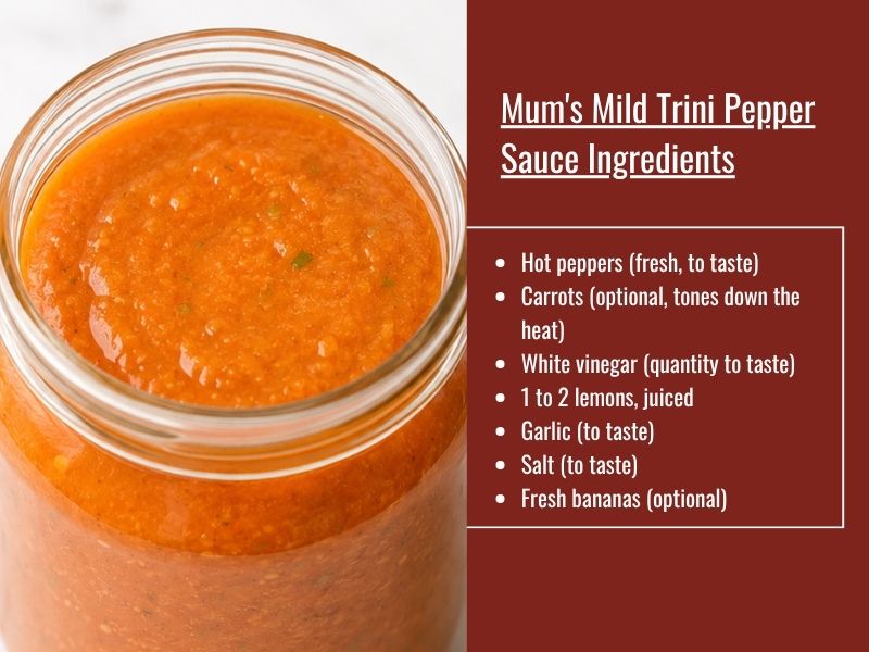 Mild Trinidad pepper sauce variation