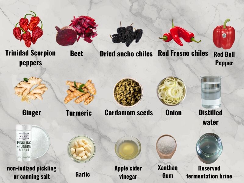Trinidad Scorpion hot sauce ingredients