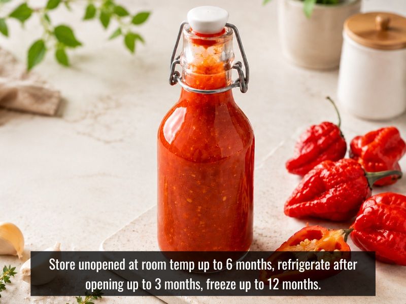 Trinidad Scorpion hot sauce storage