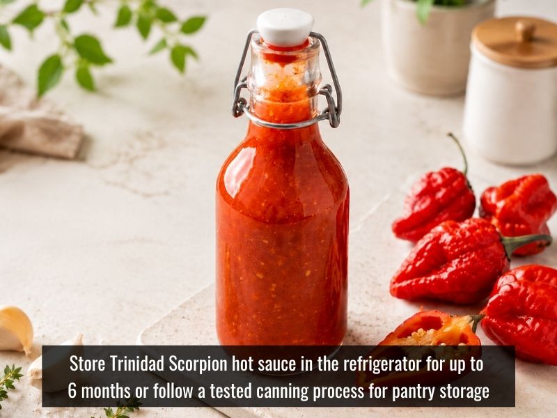 Trinidad Scorpion hot sauce storage