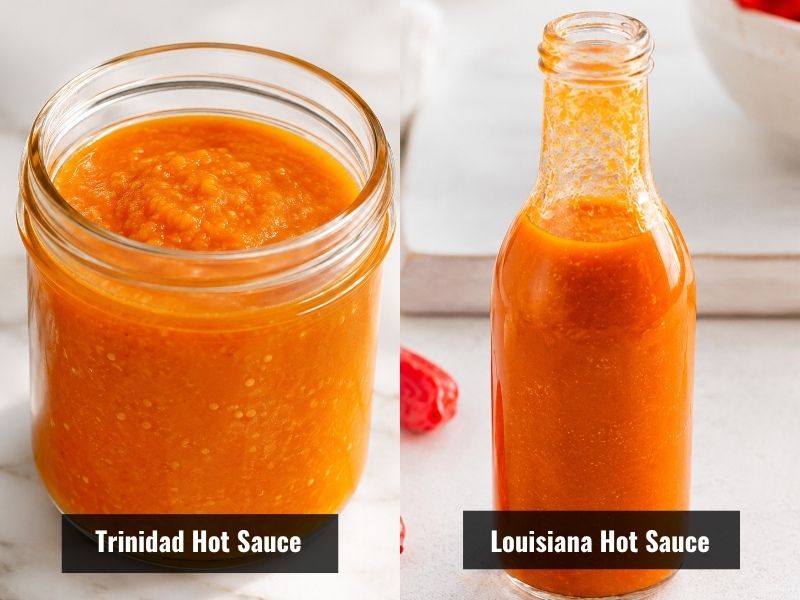 Trinidad and Louisiana hot sauce comparison