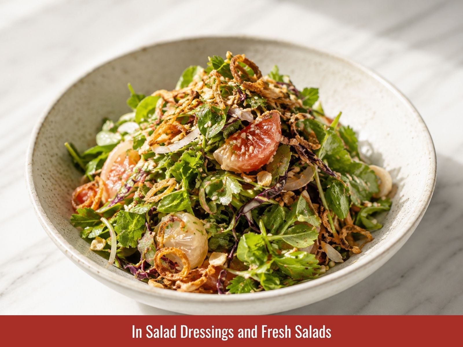 Fresh salad with fish sauce dressing
