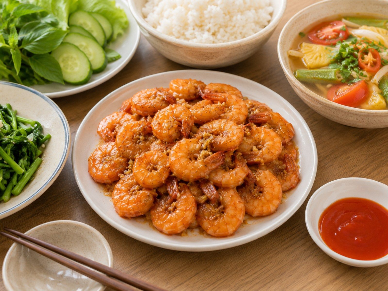 Tôm rim Vietnamese caramelized shrimp