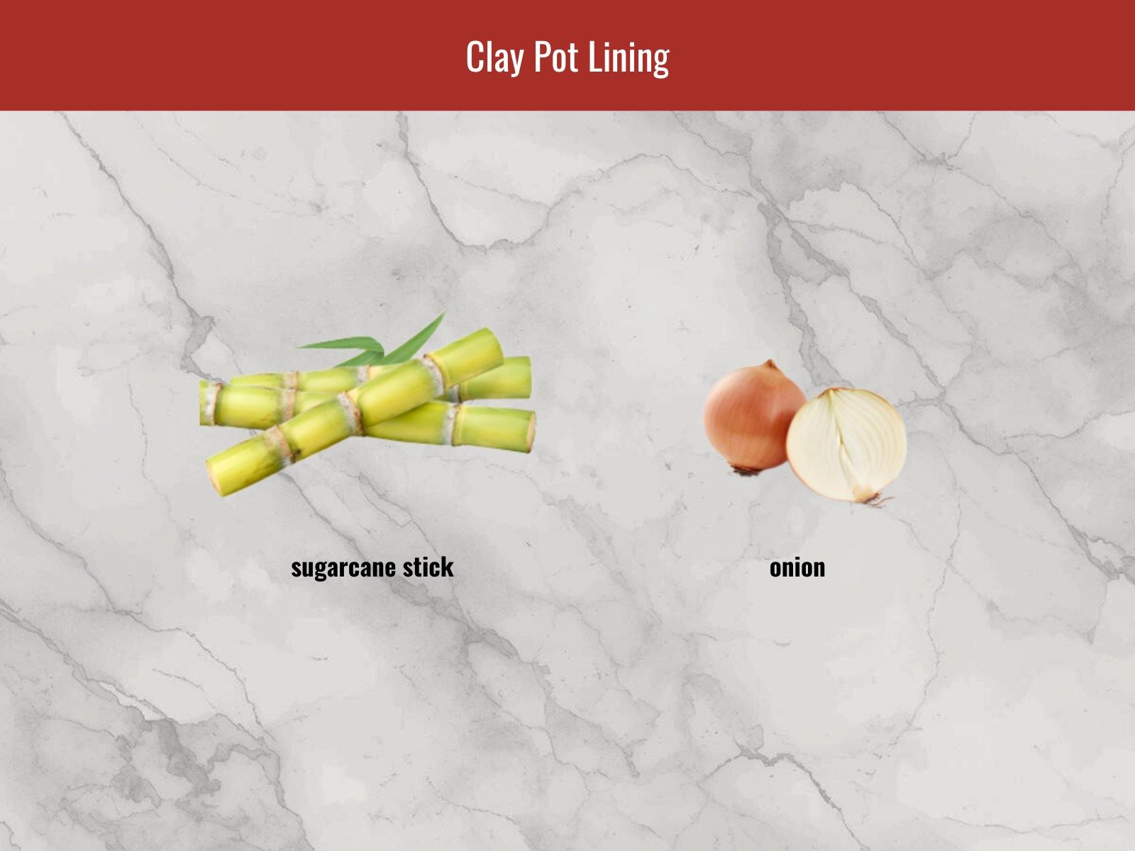 Sugarcane or onion strips for lining clay pot