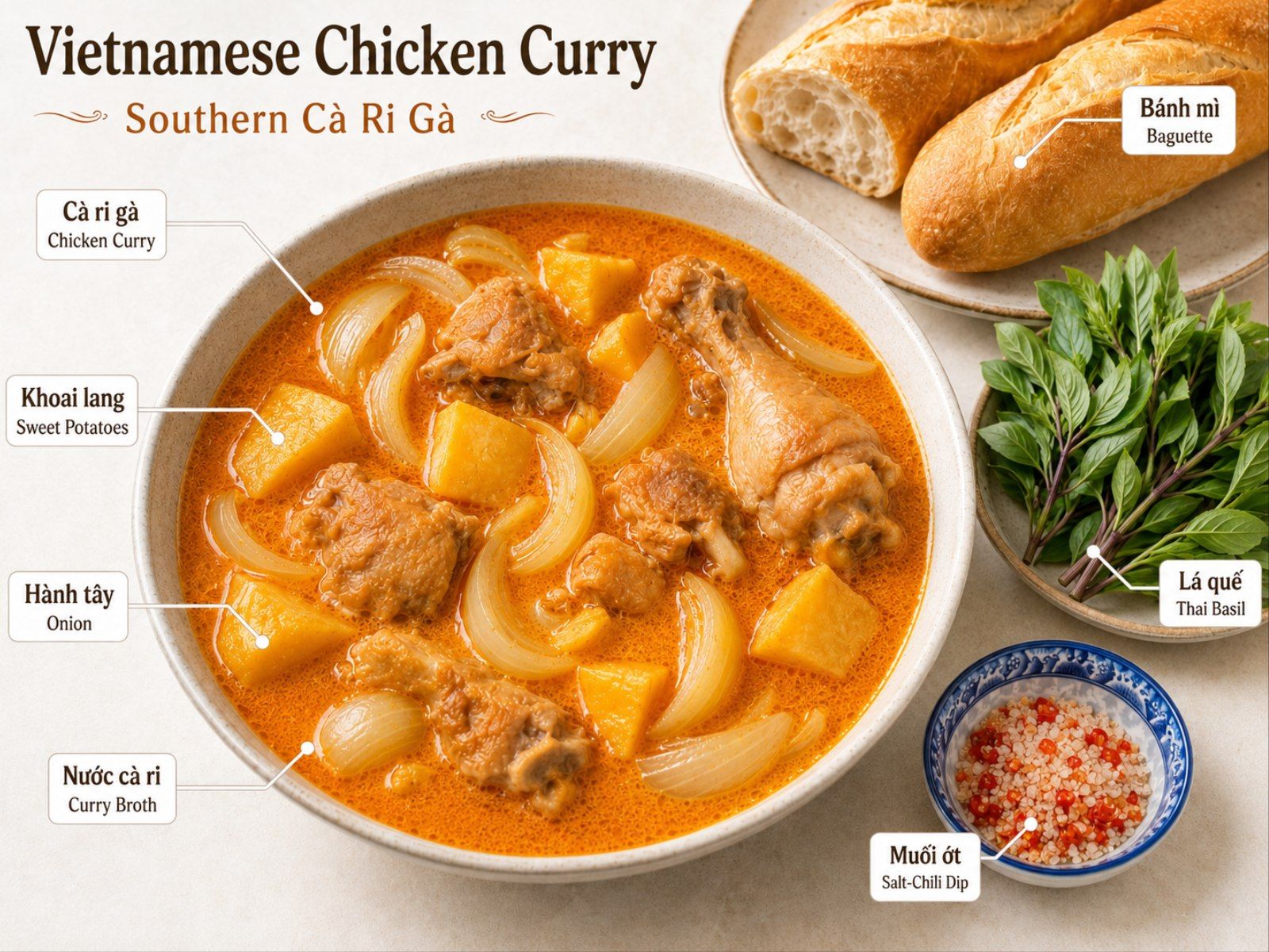 Southern Vietnamese chicken curry overview