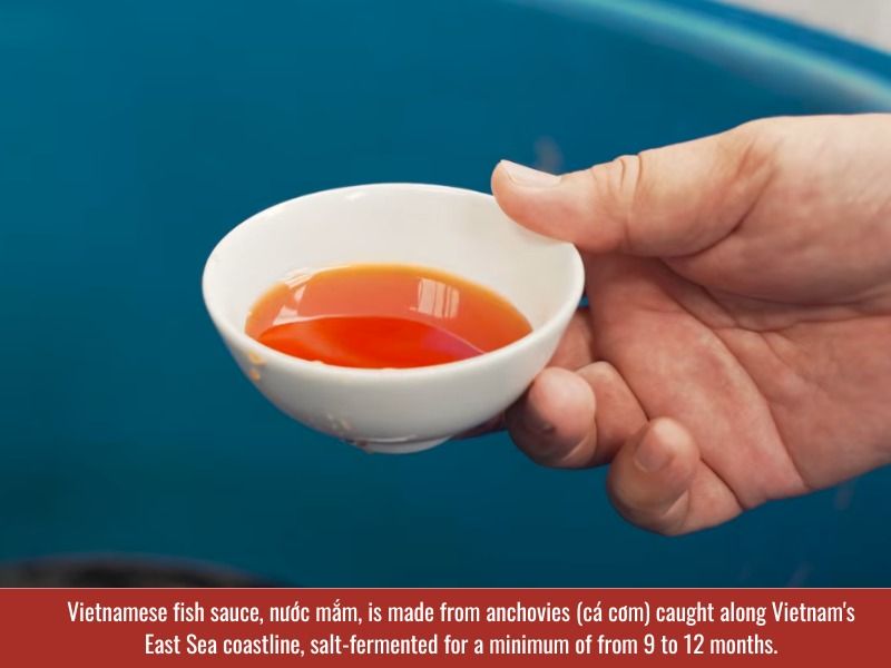 Vietnamese fish sauce is made from anchovies with salt