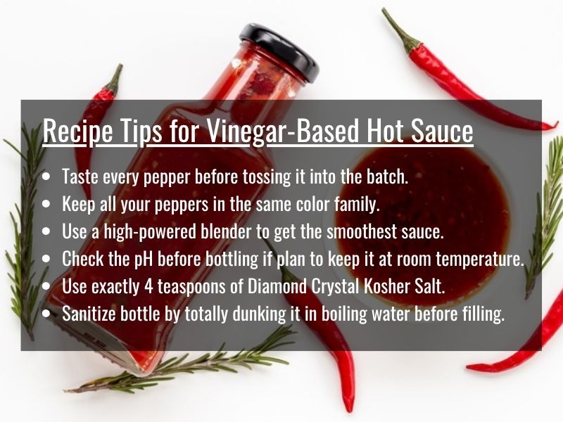 Recipe Tips for Vinegar-Based Hot Sauce