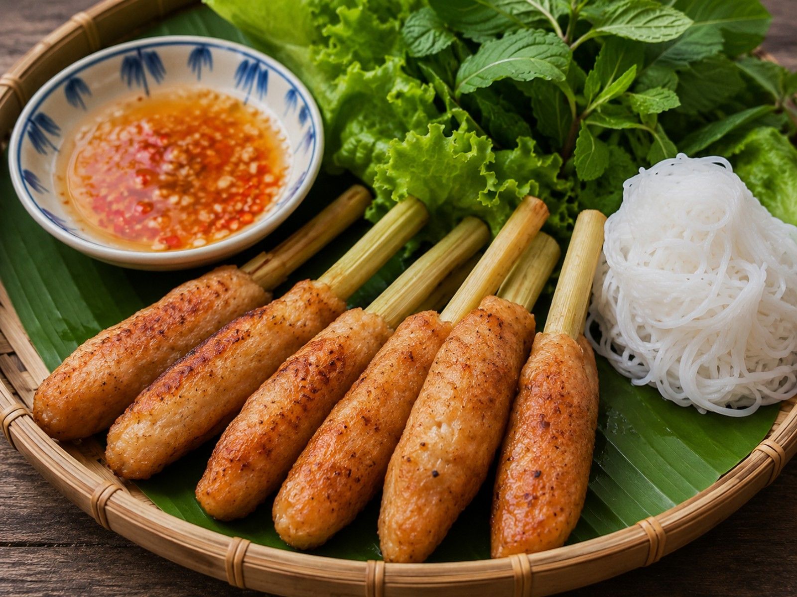 Vietnamese sugarcane shrimp from Hue