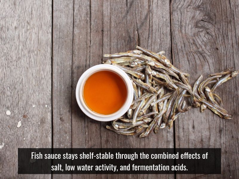 Three natural factors keep fish sauce shelf-stable at room temperature.
