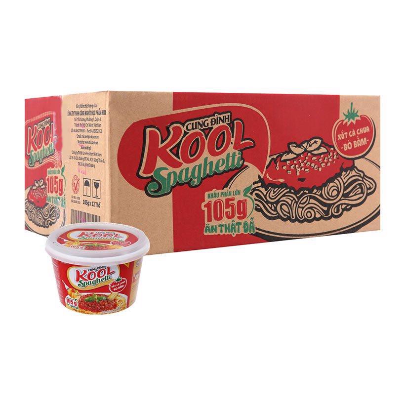 Thùng 12 hộp mì ăn liền Micoem Kool Spaghetti 105g