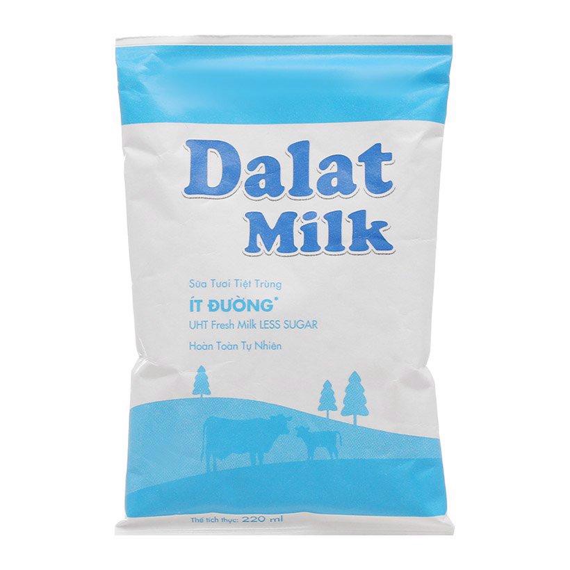 Sữa tươi tiệt trùng Dalat Milk ít đường 220ml