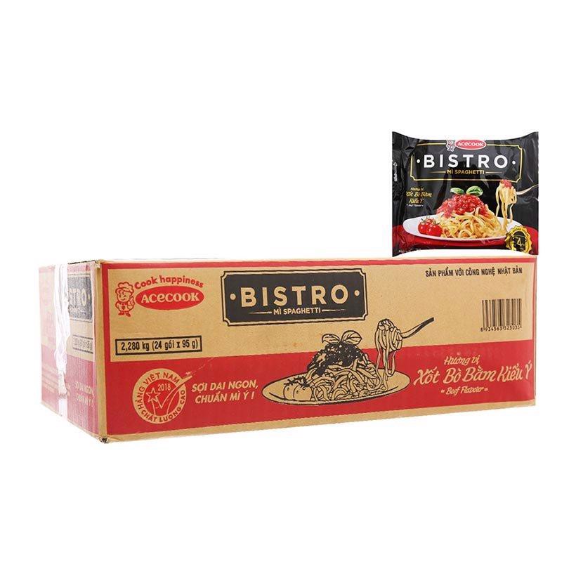 Thùng 24 gói Mì spaghetti Bistro xốt bò bằm kiểu Ý 95g
