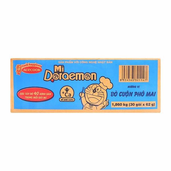 Thùng 30 gói mì ăn liền Doraemon vị bò cuộn phô mai Acecook 62g