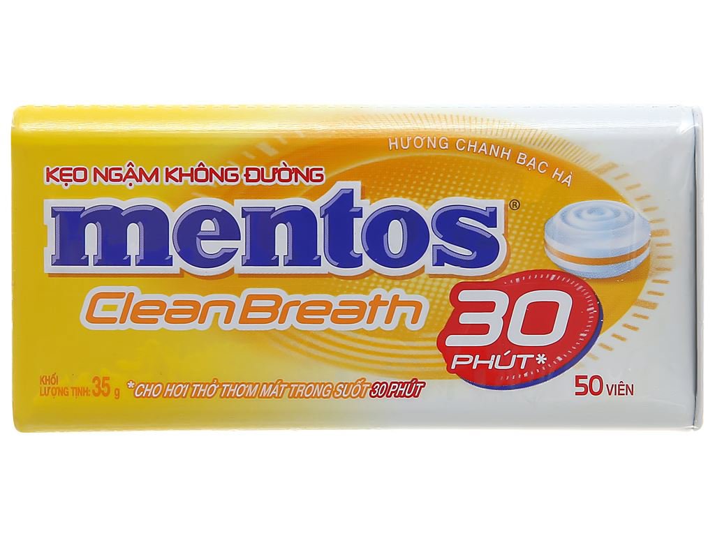 Kẹo Ngậm Mentos Không Đường Chanh Bạc Hà 35g